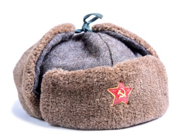 Ushanka fur hat of the Soviet army clipart
