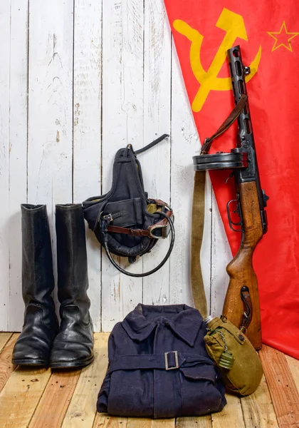 Equipment of the Soviet soldier during World War II — Stock Photo, Image