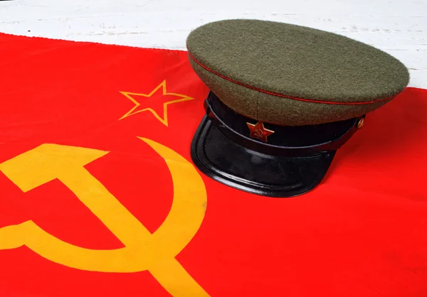 Tappo sulla bandiera dell'Unione Sovietica — Foto Stock