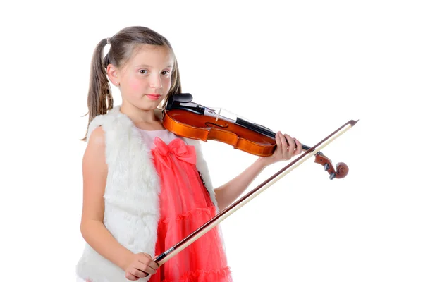 Une jolie petite fille jouant du violon — Photo