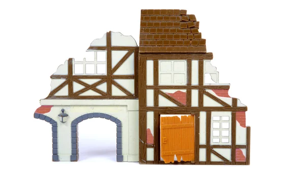 Ruined house in scale model — Stock Photo, Image
