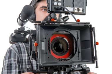 bir kameraman ile Dslr fotoğraf makinesi