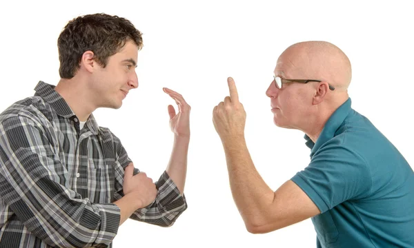 Un père et son fils sont en colère — Photo