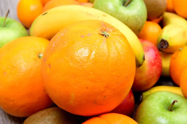 Close up of various seasonal fruits — Stock Photo, Image