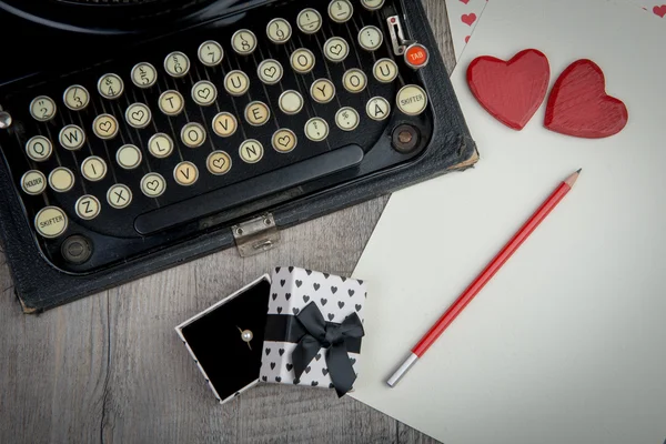 Te amo con la máquina de escribir para el día de San Valentín —  Fotos de Stock