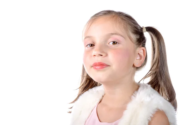 Pretty little girl with pigtails — Stock Photo, Image