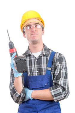 genç bir işçi ile tatbikat  