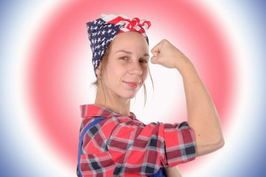 genç ve güzel kadın işçi vintage