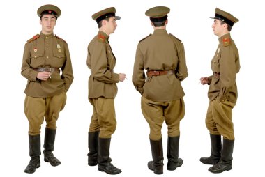 İkinci Dünya Savaşı, ön, profil ve arka içinde Sovyet askeri