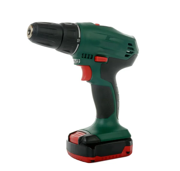 Green cordless drill — Stock Photo, Image