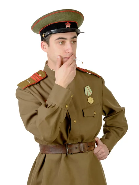 Jeune officier soviétique pendant la Seconde Guerre mondiale — Photo