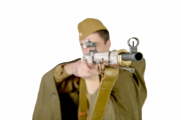 Радянський снайпер з його гвинтівки — стокове фото