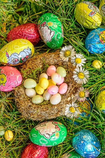 Easter eggs in a garden — Stock Photo, Image