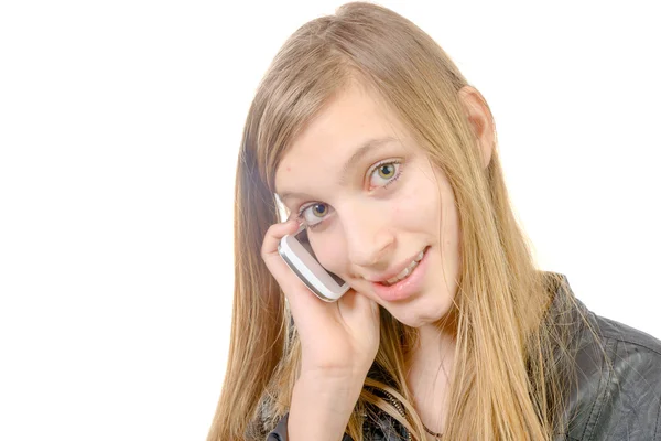 Ein Teenager mit einem Handy — Stockfoto
