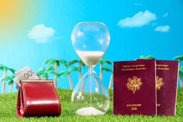 Passaportes franceses e contagem regressiva para os feriados — Fotografia de Stock