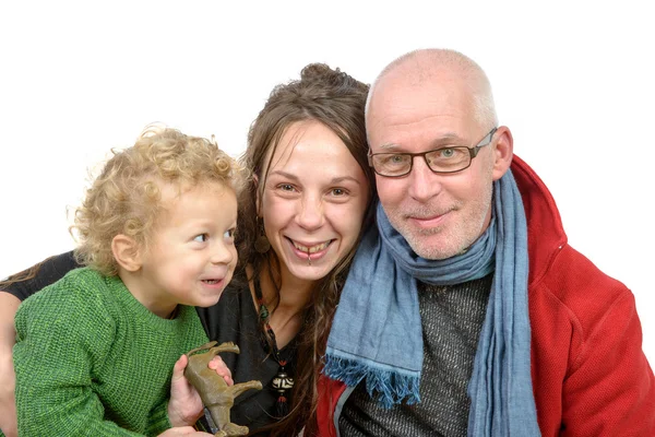 Family portrait, grandfather, daughter and grand son — Stock Photo, Image