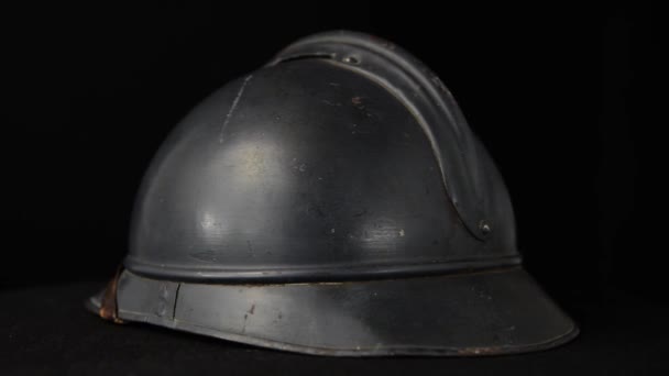 French helmet of World War I — Stock Video