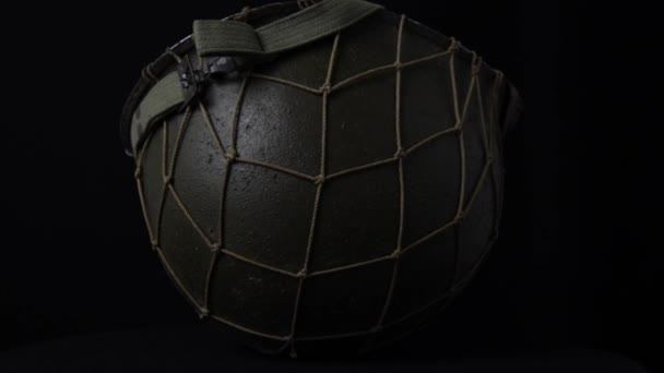 American wwii military helmet — Stock Video