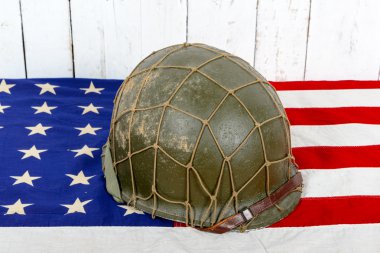 İkinci Dünya Savaşı kask Amerikan bayrağı