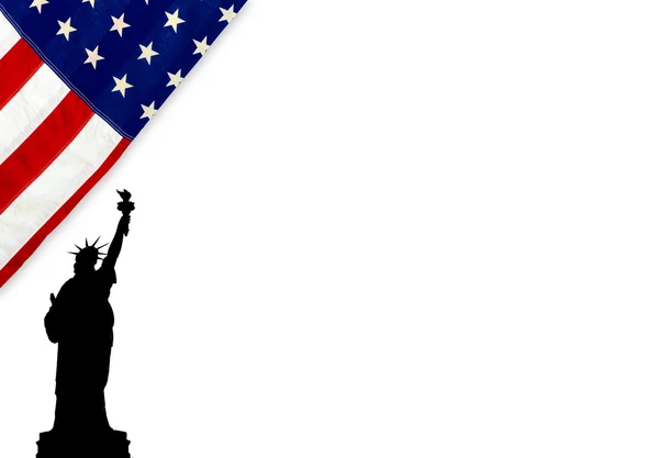 Flag of the United States of America with Statue of Liberty — Stock Photo, Image