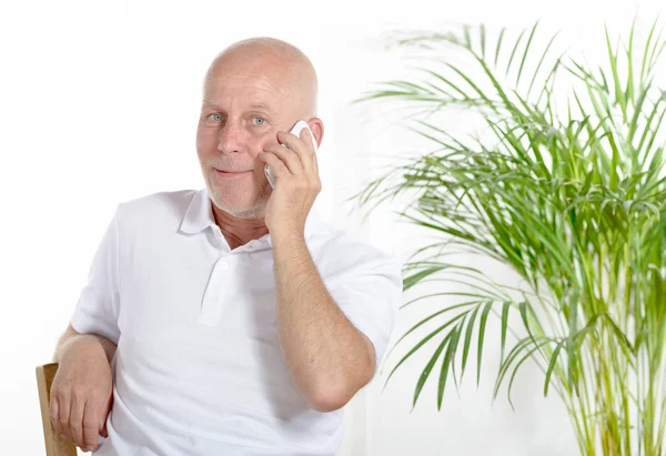 A man of middle age on phone — Stock Photo, Image