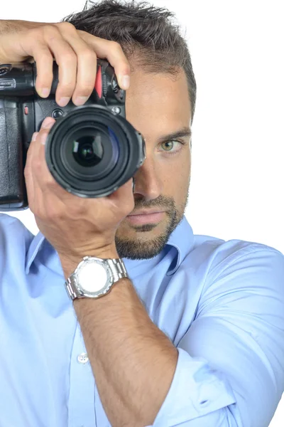 Young photographer at work — Stock Photo, Image