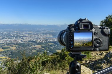 a view to Geneva with a camera