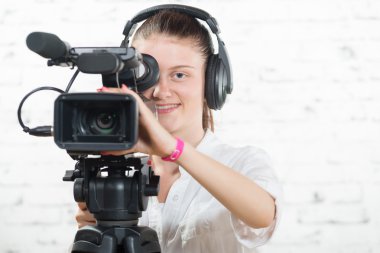 profesyonel bir fotoğraf genç ve güzel bir kadınla