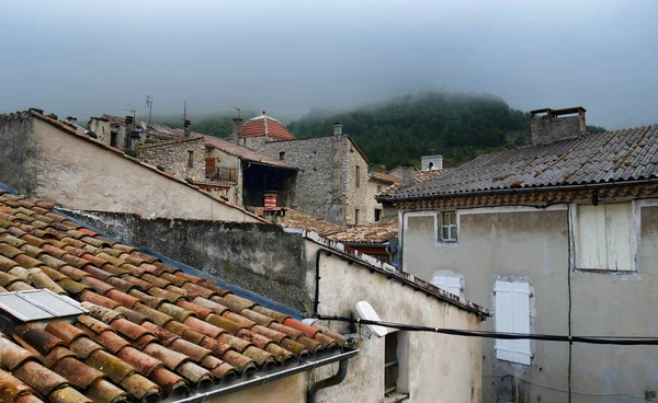 Na dachu widok małej wioski francuskiej — Zdjęcie stockowe