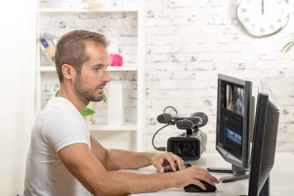 Teknikern video editor Stockfoto