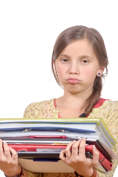 Pretty teen girl holding books — Stock Photo, Image