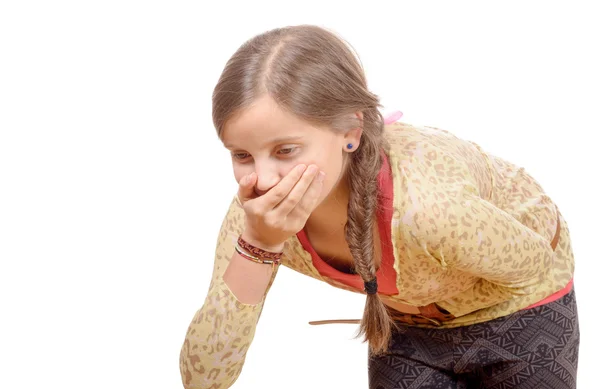 küçük bir kız bir mide ağrısı vardır