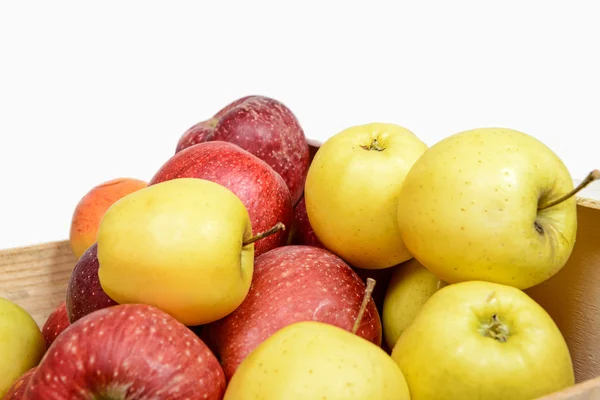 Manzanas rojas y amarillas sobre fondo blanco —  Fotos de Stock