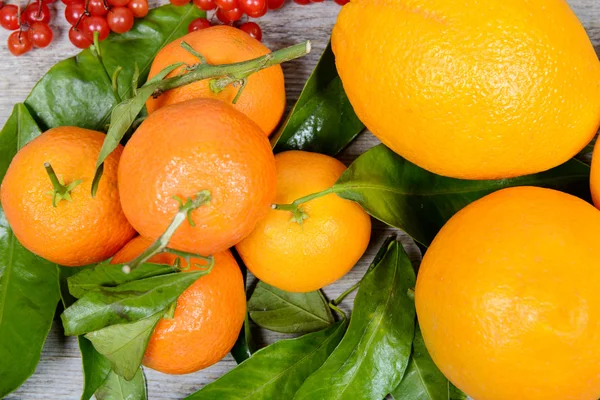Assortments of tangerines and oranges — Stock Photo, Image