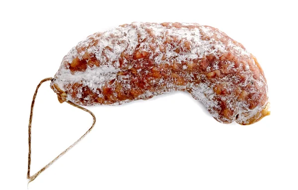 Dry sausage isolated on the white background — Stock Photo, Image