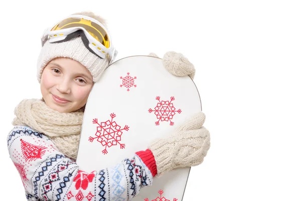 滑雪快乐的年轻女孩的肖像 — 图库照片