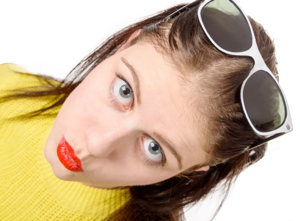 Close-up portrait of surprised beautiful girl — Stock Photo, Image