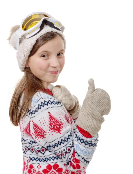 Retrato de una joven y feliz snowboard —  Fotos de Stock