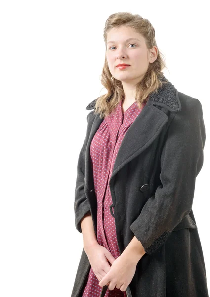 Retrato de una mujer bonita con ropa 1940 —  Fotos de Stock