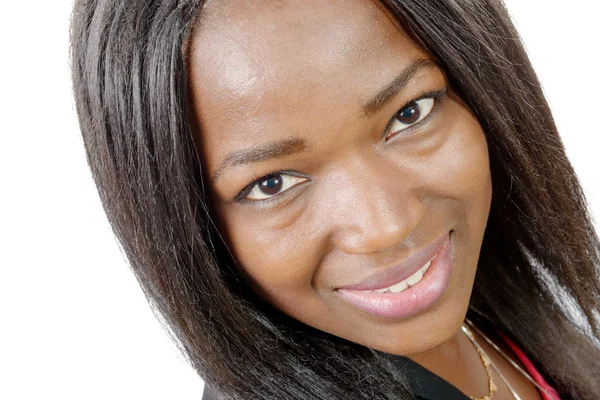 Retrato de la hermosa joven afroamericana sonriendo — Foto de Stock