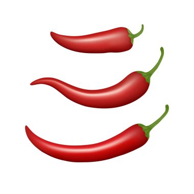 İzole edilmiş kırmızı biber seti.