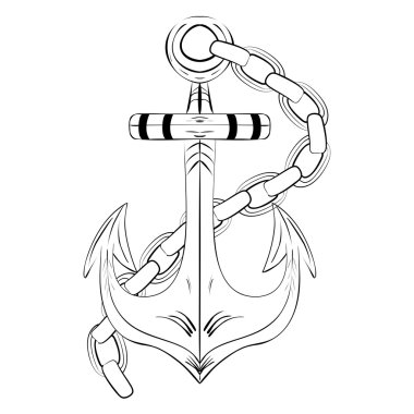 Vintage el çekilmiş çapa.