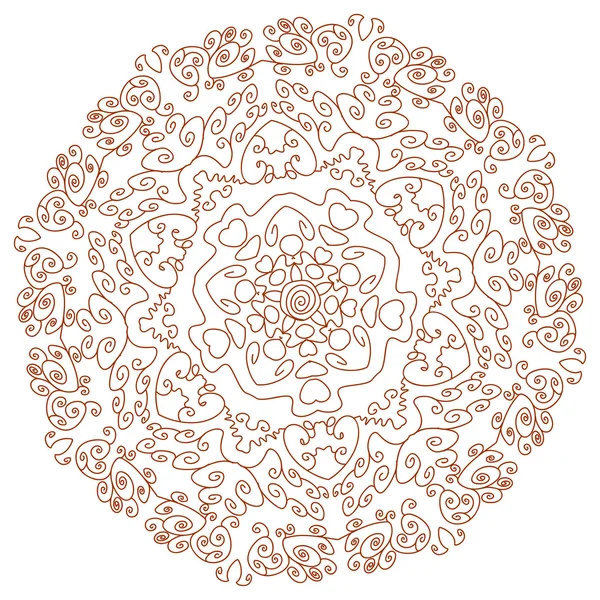 Ornamento circular Mehndi Henna Tattoo Mandala — Vetor de Stock