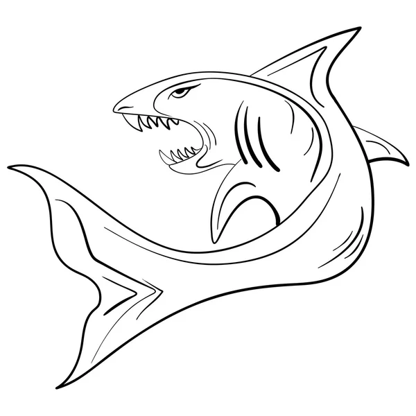 Rekin szkicu odręcznego tuszem — Wektor stockowy