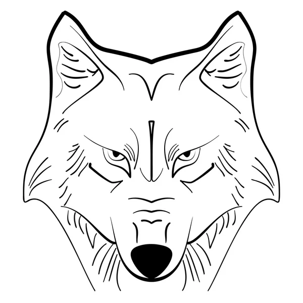 Bosquejo de tinta de tatuaje Wolf — Vector de stock