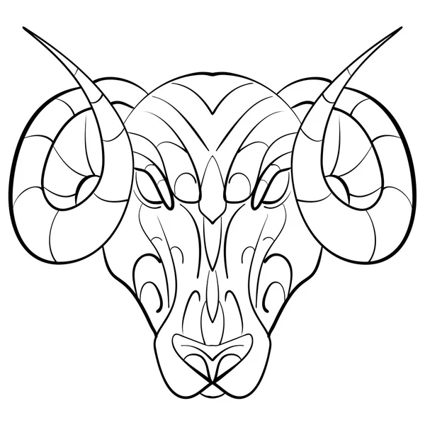 Ręcznie rysowane znak astrologiczny znak zodiaku Baran — Wektor stockowy