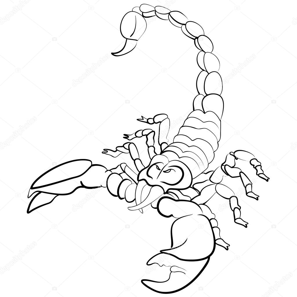 Segno astrologico dello zodiaco Scorpione disegnato a mano — Vettoriale Stock