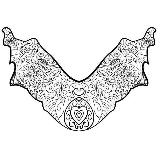 Diseño de línea de impresión de cuello impresión decorativa de cuello negro — Vector de stock