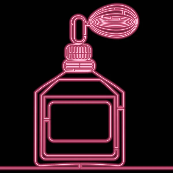 Desenho Contínuo Uma Única Linha Perfume Cosméticos Ícone Promoção Neon —  Vetores de Stock