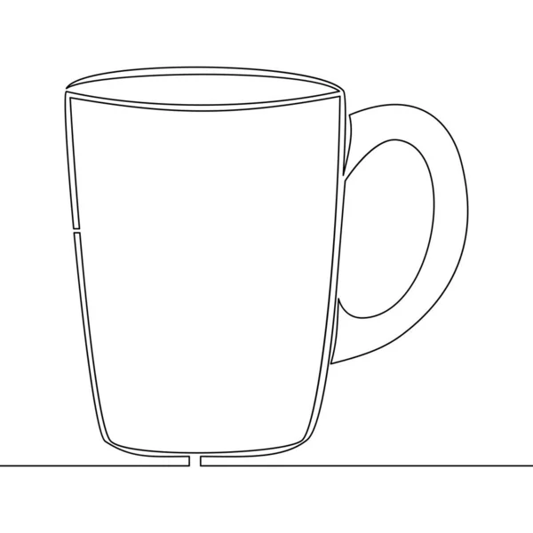 Kontinuierliche Eine Einzige Linie Zeichnung Tasse Symbol Vektor Illustration Konzept — Stockvektor